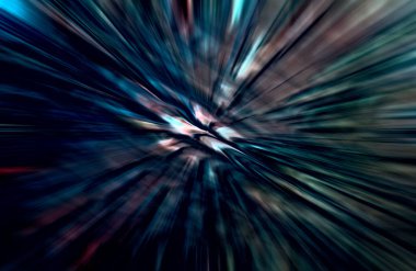 Hızlanma hareketi, ışık ve çizgiler koyu arkaplan üzerinde hızla hareket ediyor