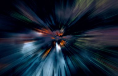 Hızlanma hareketi, ışık ve çizgiler koyu arkaplan üzerinde hızla hareket ediyor