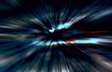 Hızlanma hareketi var. Işık ve çizgiler koyu arkaplanda hızla hareket ediyor