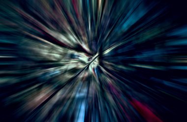Hızlanma hareketi, ışık ve çizgiler koyu arkaplan üzerinde hızla hareket ediyor
