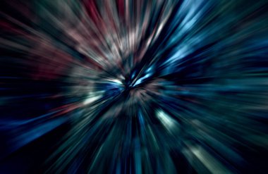 Hızlanma hareketi, ışık ve çizgiler koyu arkaplan üzerinde hızla hareket ediyor