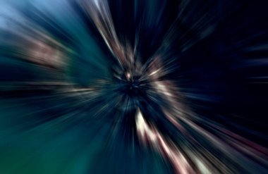 Hızlanma hareketi var. Işık ve çizgiler koyu arkaplanda hızla hareket ediyor