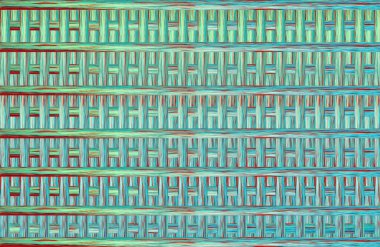 Geometrik fayanslı rengarenk deseni ve güzel renkleri olan soyut tasarım. 