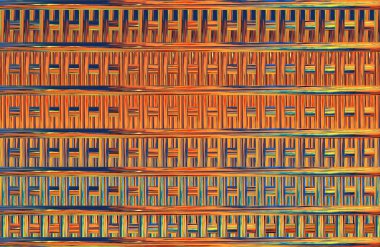 Geometrik fayanslı rengarenk deseni ve güzel renkleri olan soyut tasarım. 