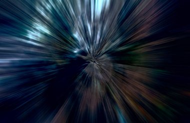 Hızlanma hareketi, ışık ve çizgiler koyu arkaplan üzerinde hızla hareket ediyor