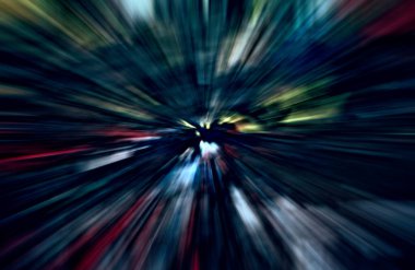 Hızlanma hareketi, ışık ve çizgiler koyu arkaplan üzerinde hızla hareket ediyor