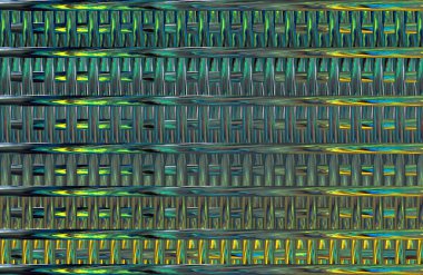 Geometrik fayanslı rengarenk deseni ve güzel renkleri olan soyut tasarım. 