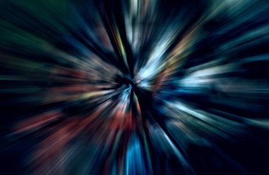 Hızlanma hareketi, ışık ve çizgiler koyu arkaplan üzerinde hızla hareket ediyor