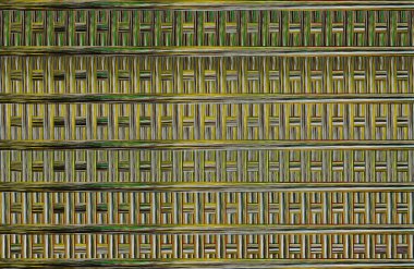 Geometrik fayanslı rengarenk deseni ve güzel renkleri olan soyut tasarım. 