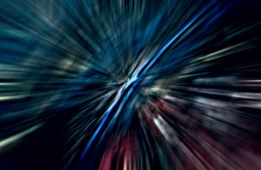 Hızlanma hareketi, ışık ve çizgiler koyu arkaplan üzerinde hızla hareket ediyor