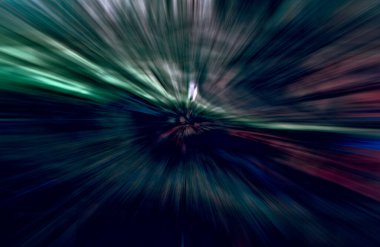 Hızlanma hareketi, ışık ve çizgiler koyu arkaplan üzerinde hızla hareket ediyor