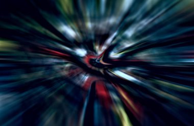 Hızlanma hareketi, ışık ve çizgiler koyu arkaplan üzerinde hızla hareket ediyor