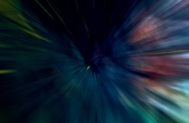 Hızlanma hareketi var. Işık ve çizgiler koyu arkaplanda hızla hareket ediyor