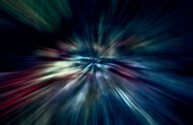 Hızlanma hareketi, ışık ve çizgiler koyu arkaplan üzerinde hızla hareket ediyor