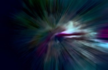 Hızlanma hareketi var. Işık ve çizgiler koyu arkaplanda hızla hareket ediyor