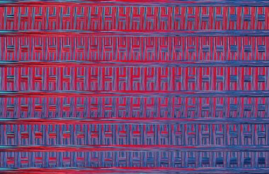 Geometrik fayanslı rengarenk deseni ve güzel renkleri olan soyut tasarım. 