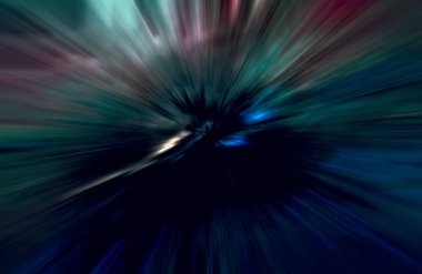 Hızlanma hareketi var. Işık ve çizgiler koyu arkaplanda hızla hareket ediyor