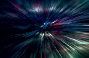 Hızlanma hareketi, ışık ve çizgiler koyu arkaplan üzerinde hızla hareket ediyor