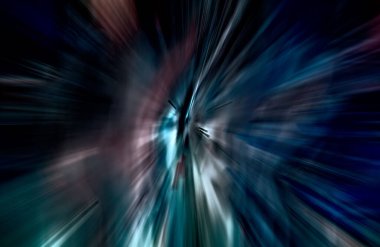 Hızlanma hareketi, ışık ve çizgiler koyu arkaplan üzerinde hızla hareket ediyor