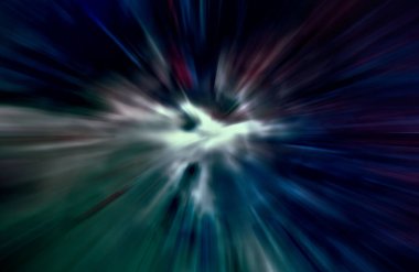 Hızlanma hareketi var. Işık ve çizgiler koyu arkaplanda hızla hareket ediyor