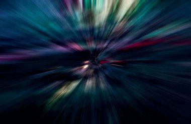 Hızlanma hareketi, ışık ve çizgiler koyu arkaplan üzerinde hızla hareket ediyor