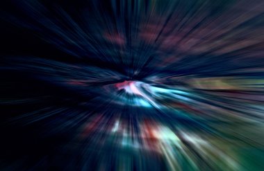 Hızlanma hareketi, ışık ve çizgiler koyu arkaplan üzerinde hızla hareket ediyor