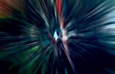 Hızlanma hareketi, ışık ve çizgiler koyu arkaplan üzerinde hızla hareket ediyor