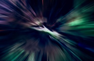 Hızlanma hareketi var. Işık ve çizgiler koyu arkaplanda hızla hareket ediyor