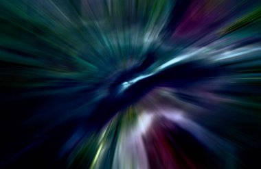 Hızlanma hareketi var. Işık ve çizgiler koyu arkaplanda hızla hareket ediyor