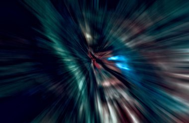 Hızlanma hareketi, ışık ve çizgiler koyu arkaplan üzerinde hızla hareket ediyor