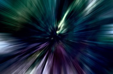 Hızlanma hareketi var. Işık ve çizgiler koyu arkaplanda hızla hareket ediyor