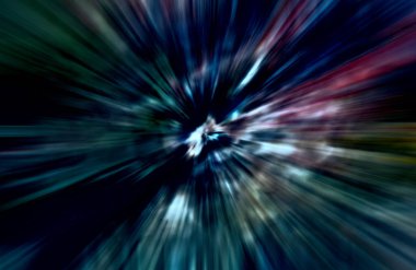 Hızlanma hareketi var. Işık ve çizgiler koyu arkaplanda hızla hareket ediyor