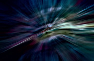 Hızlanma hareketi var. Işık ve çizgiler koyu arkaplanda hızla hareket ediyor