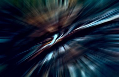 Hızlanma hareketi var. Işık ve çizgiler koyu arkaplanda hızla hareket ediyor