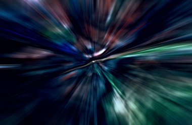 Hızlanma hareketi, ışık ve çizgiler koyu arkaplan üzerinde hızla hareket ediyor