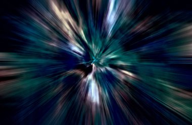 Hızlanma hareketi var. Işık ve çizgiler koyu arkaplanda hızla hareket ediyor