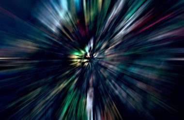 Hızlanma hareketi var. Işık ve çizgiler koyu arkaplanda hızla hareket ediyor