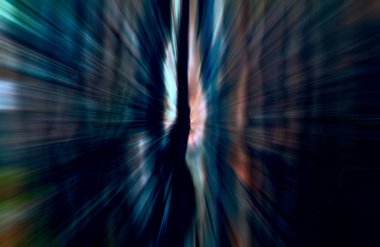 Hızlanma hareketi, ışık ve çizgiler koyu arkaplan üzerinde hızla hareket ediyor