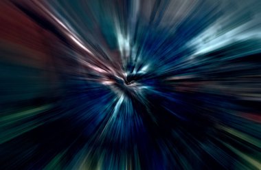 Hızlanma hareketi var. Işık ve çizgiler koyu arkaplanda hızla hareket ediyor