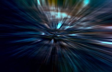 Hızlanma hareketi, ışık ve çizgiler koyu arkaplan üzerinde hızla hareket ediyor
