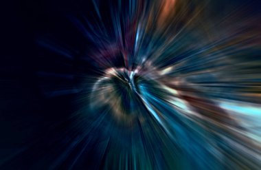 Hızlanma hareketi, ışık ve çizgiler koyu arkaplan üzerinde hızla hareket ediyor