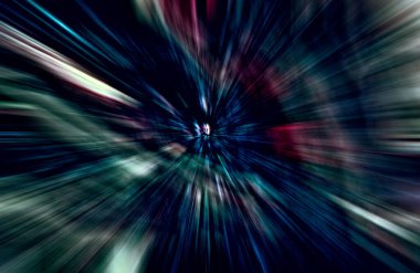 Hızlanma hareketi, ışık ve çizgiler koyu arkaplan üzerinde hızla hareket ediyor