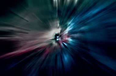 Hızlanma hareketi, ışık ve çizgiler koyu arkaplan üzerinde hızla hareket ediyor