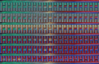 Geometrik fayanslı rengarenk deseni ve güzel renkleri olan soyut tasarım. 