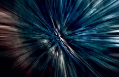 Hızlanma hareketi var. Işık ve çizgiler koyu arkaplanda hızla hareket ediyor