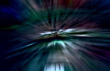 Hızlanma hareketi var. Işık ve çizgiler koyu arkaplanda hızla hareket ediyor