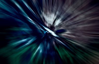 Hızlanma hareketi var. Işık ve çizgiler koyu arkaplanda hızla hareket ediyor