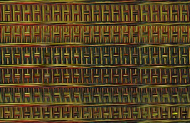 Geometrik fayanslı rengarenk deseni ve güzel renkleri olan soyut tasarım. 