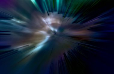 Hızlanma hareketi var. Işık ve çizgiler koyu arkaplanda hızla hareket ediyor