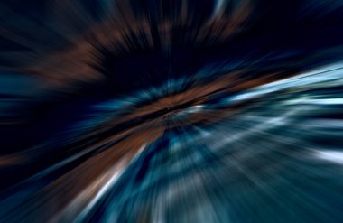 Hızlanma hareketi, ışık ve çizgiler koyu arkaplan üzerinde hızla hareket ediyor